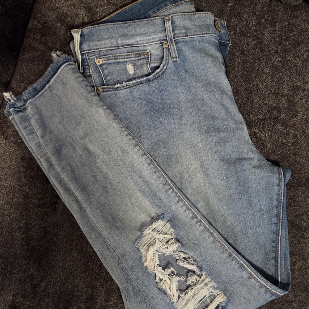 Distressed Blue Jeans